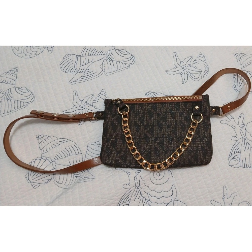 Michael Kors Brown Crossbody Bag with Gold Chain